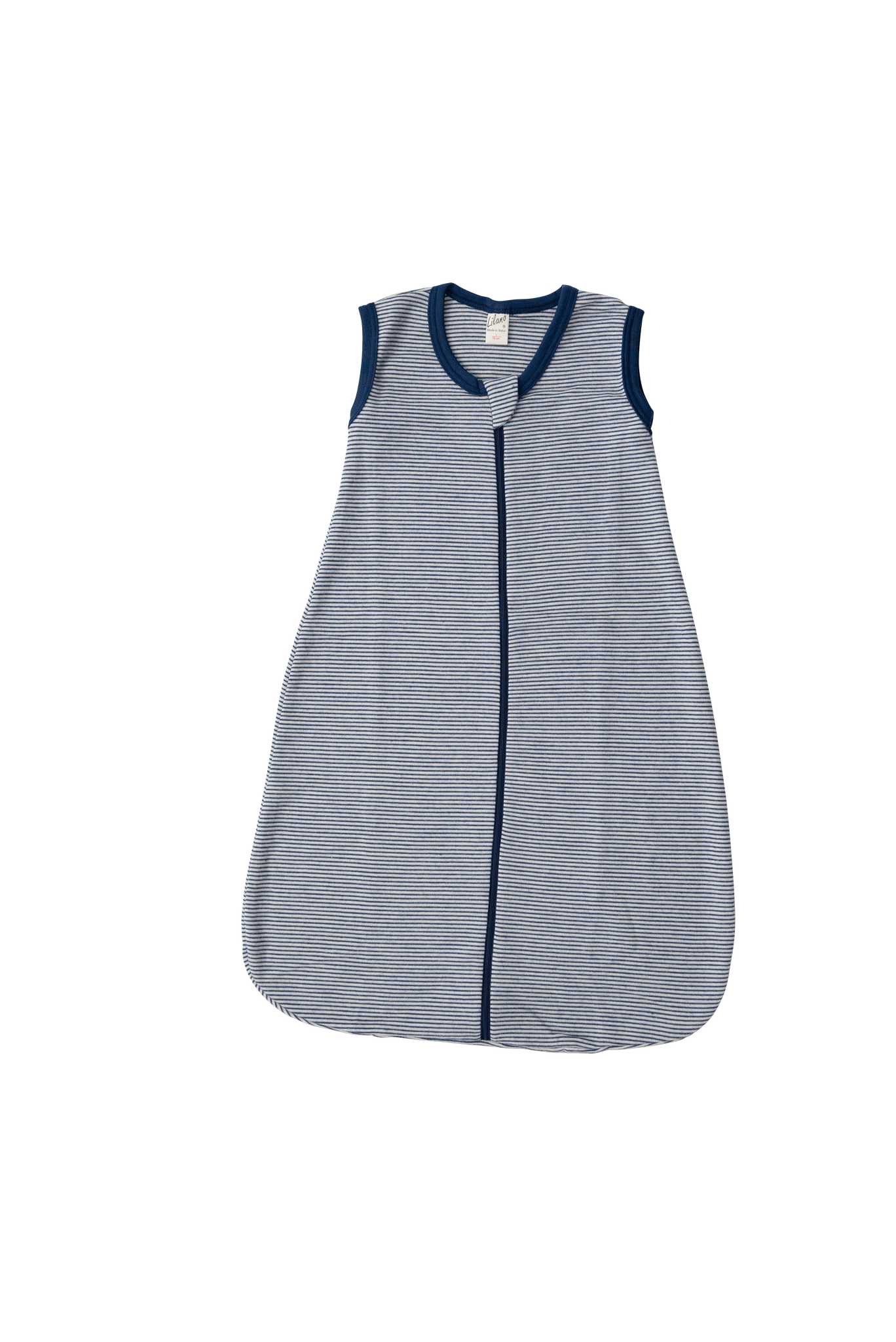 schlafsack lilano Schlafsack ohne Arm, Wolle/Seide, Marine-Natur geringelt