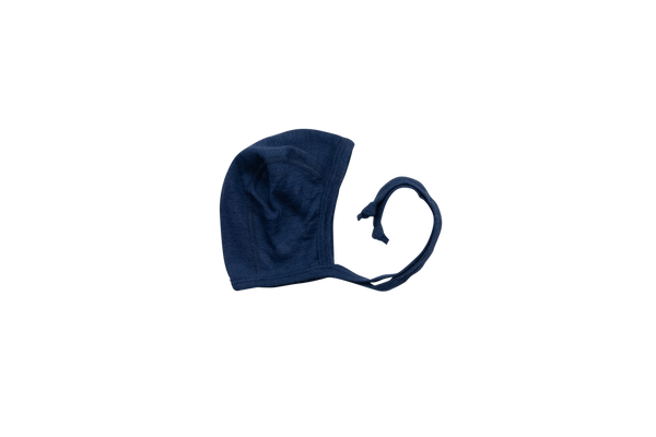 Babymütze aus Wolle-Seide, Marine uni - Lilano