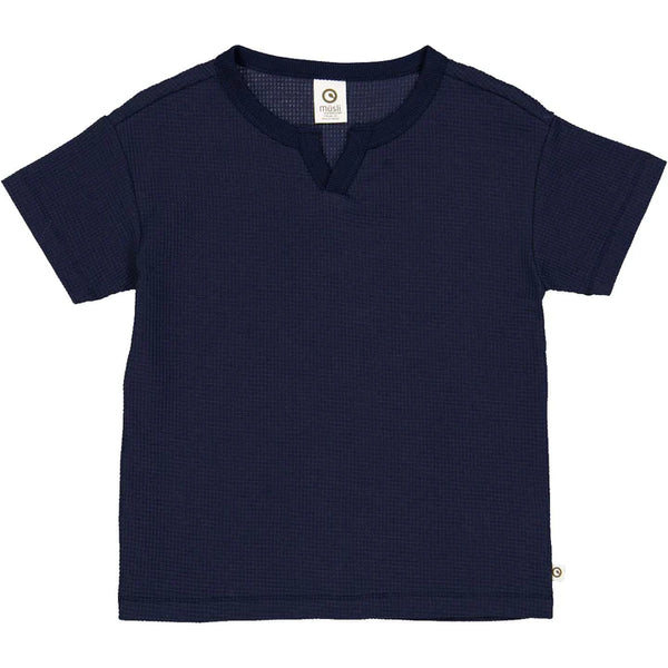 Kurzarmshirt (T-Shirt), Night Blue (Waffle s/s T) - Müsli by Green Cotton