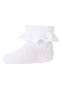 Socken mit Rüschenkante, Baumwolle (weiß) - MP Denmark