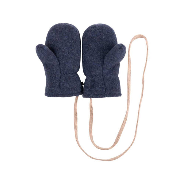 pure pure bauer handschuhe Fleece-Handschuhe (Fäustlinge) aus Wolle/Baumwolle (Fleece), Marine