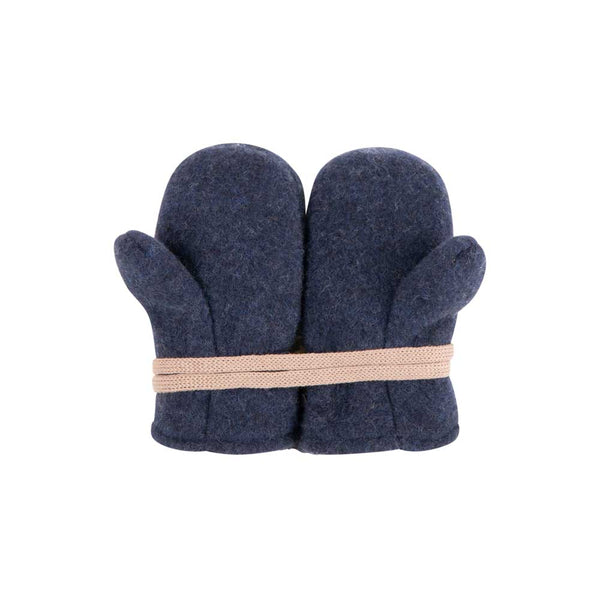 pure pure bauer handschuhe Fleece-Handschuhe (Fäustlinge) aus Wolle/Baumwolle (Fleece), Marine