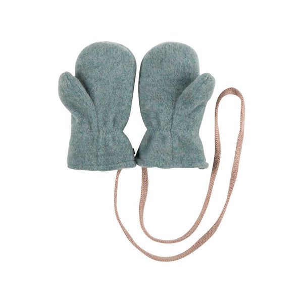 Fleece-Handschuhe (Fäustlinge) aus Wolle/Baumwolle (Fleece), Salbei - Pure Pure by Bauer