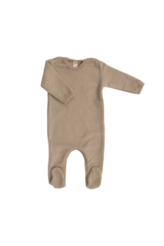 Strampler (Anzug mit Fuß), Wollfrottee, Sand uni - Lilano