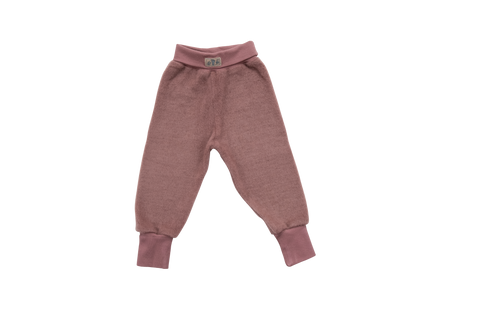 Hose mit Bündchen, Wollfrottee, Mauve uni - Lilano