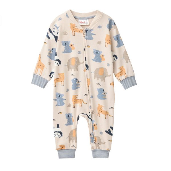 Strampler (Schlafanzug), Wildtier-Print - People Wear Organic