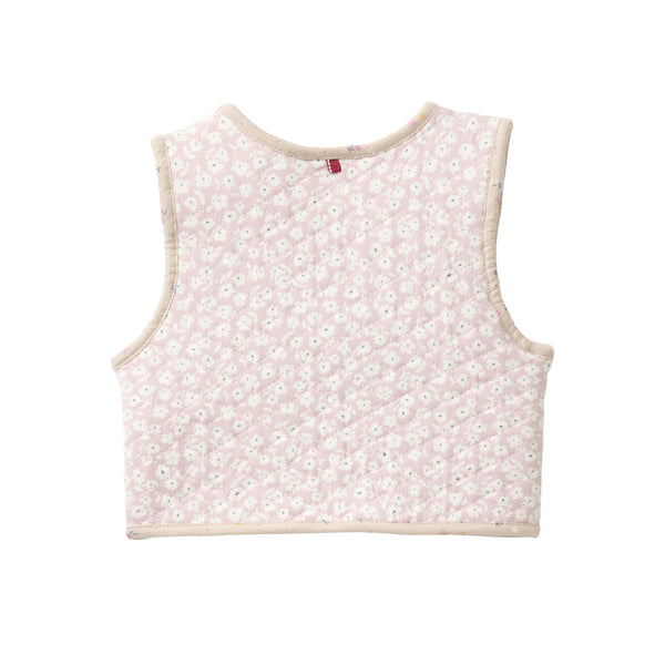 Wendbare Steppweste, Malve/Beige geblümt - People Wear Organic