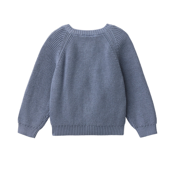 Strickjacke, Jeansblau - People Wear Organic