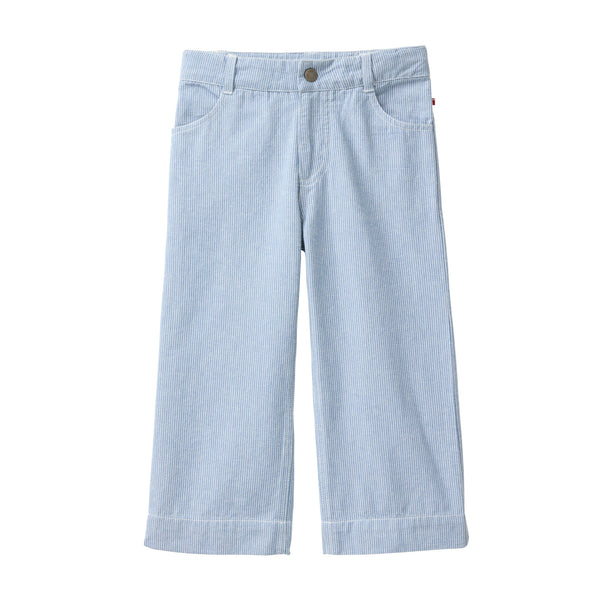 Leichte 7/8-Hose im Jeans-Stil, fein gestreift - People Wear Organic