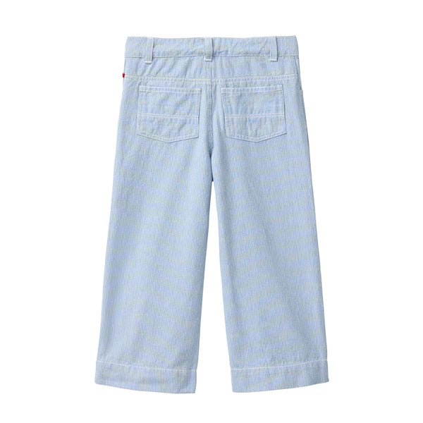 Leichte 7/8-Hose im Jeans-Stil, fein gestreift - People Wear Organic