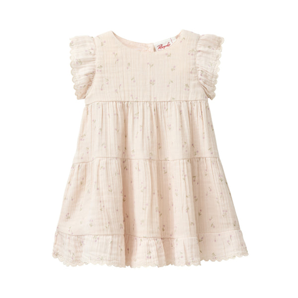Sommerkleid für Babys/Kleinkinder, Musselin mit Blümchen-Print - People Wear Organic