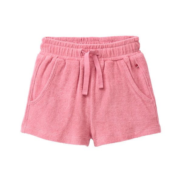 Kurze Hose (Frottee-Shorts) ab Gr. 98/104, Himbeerrot - People Wear Organic