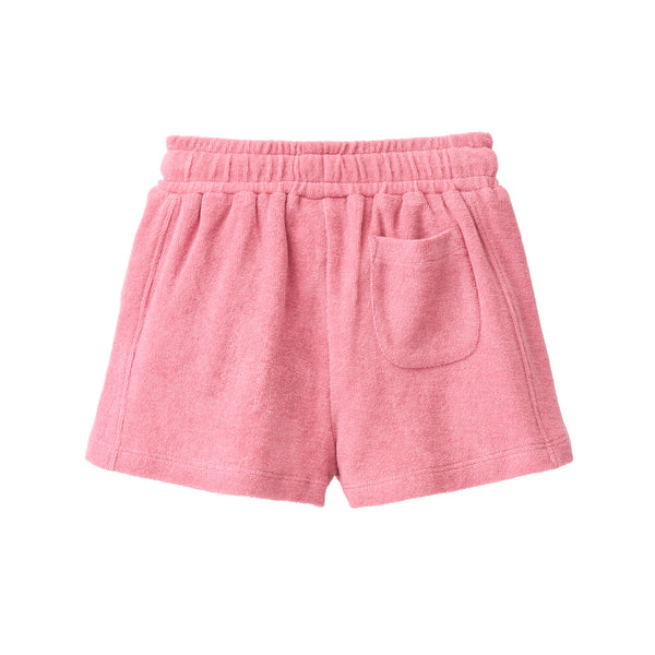 Kurze Hose (Frottee-Shorts) ab Gr. 98/104, Himbeerrot - People Wear Organic