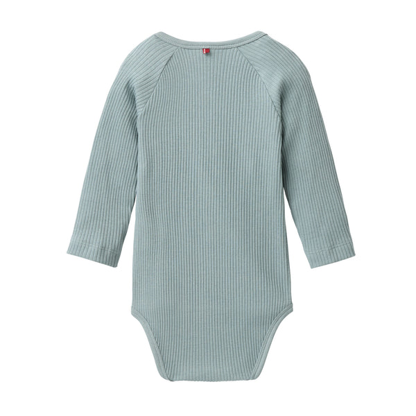 Langarm-Wickelbody, Balsamgrün - People Wear Organic