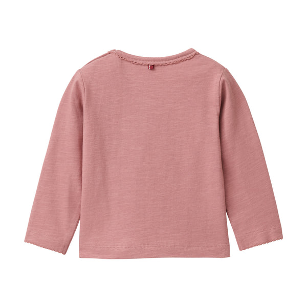 Langarmshirt (Longsleeve) Baby, Katzen-Print, Altrosa - People Wear Organic
