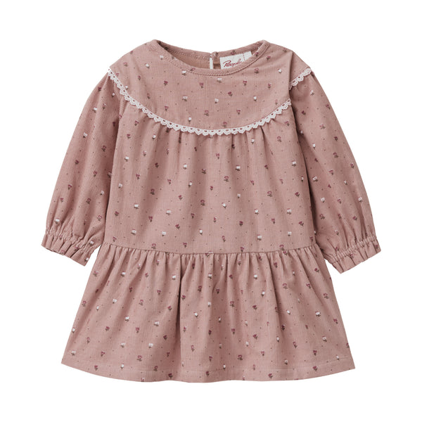 Kleid aus Feincord für Babys, geblümt - People Wear Organic