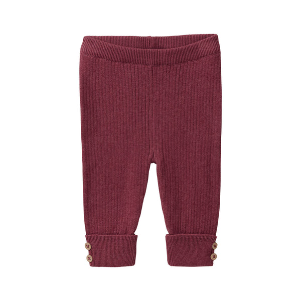 Strick-Hose Baby, Bordeaux Melange - People Wear Organic