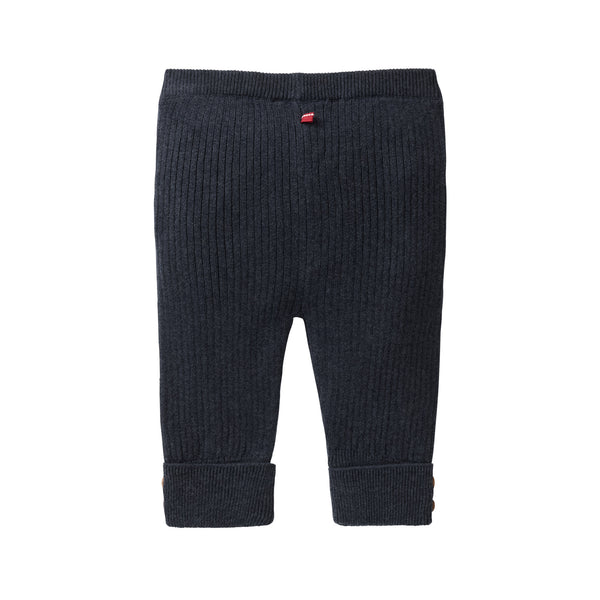 Strick-Hose Baby, Dunkelblau Melange - People Wear Organic