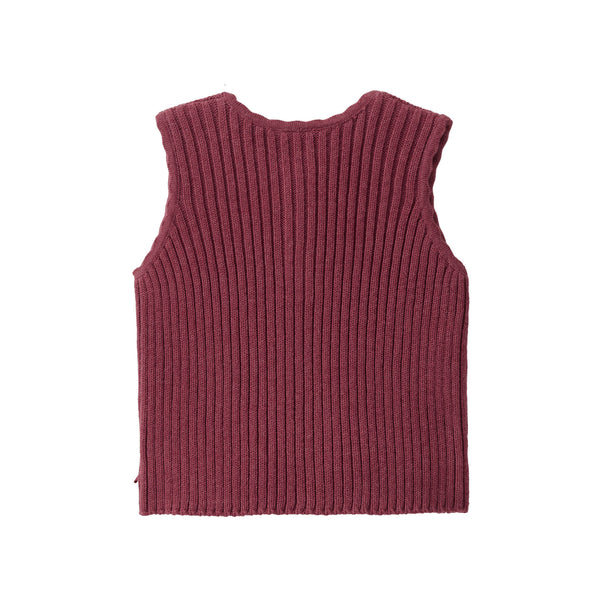 Pullunder für Babys, Bordeaux Melange - People Wear Organic