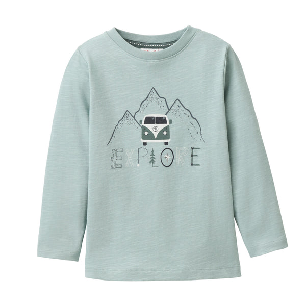 Langarmshirt (Longsleeve), Van in den Bergen, Salbei - People Wear Organic