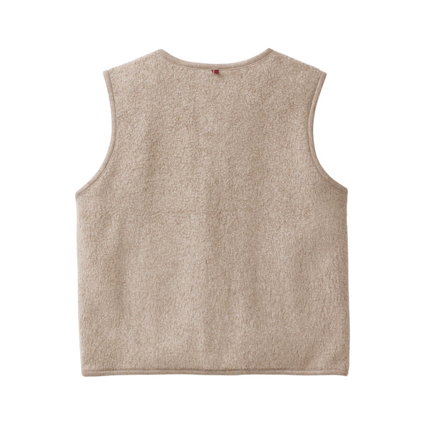 Ärmellose Weste, Dunkelsand Melange - People Wear Organic