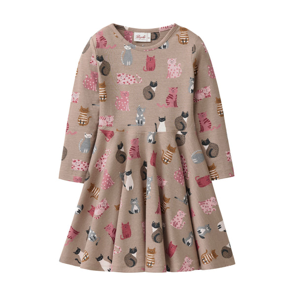 Kinderkleid mit Katzen-Print - People Wear Organic