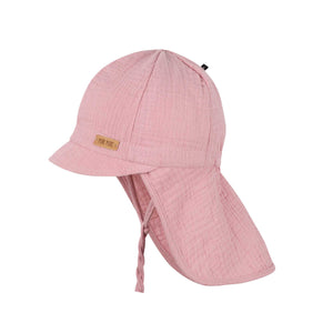 Sonnenhut mit Nackenschutz aus Musselin, Mauve - Pure Pure by Bauer