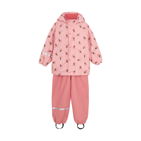 Zweiteiliger Regenanzug/Outdooranzug, (Jacke/Latzhose), Eis-Print - CeLaVi