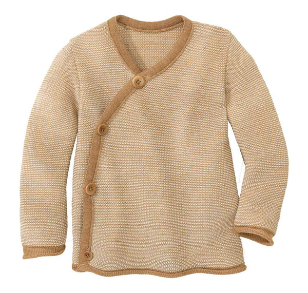 Melange-Jacke (Strickjacke), Karamell-Natur - Disana