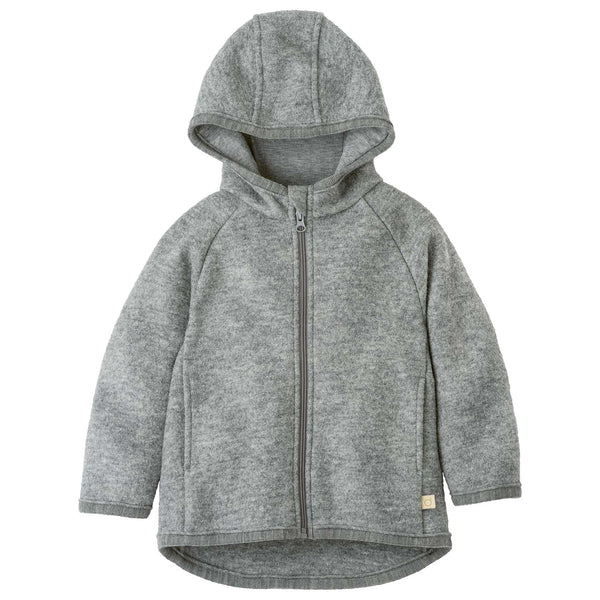 Walkjacke mit Zipp, Grau (Hellgrau meliert) - Disana