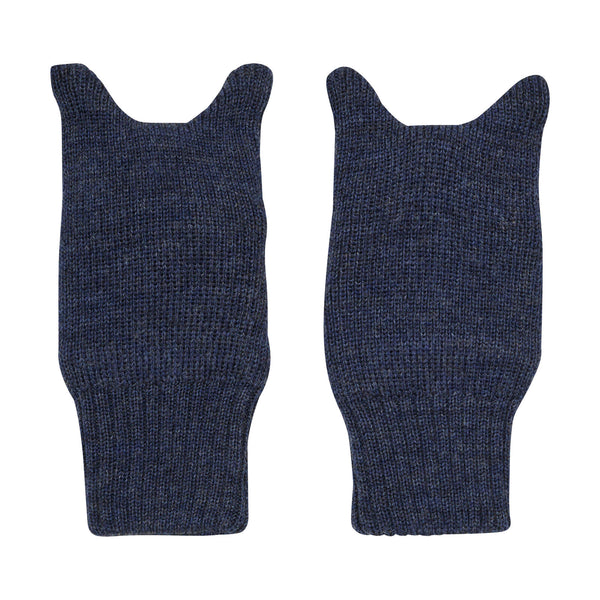 Strickhandschuhe (Fäustlinge) "Bär", Navy Melange  - CeLaVi