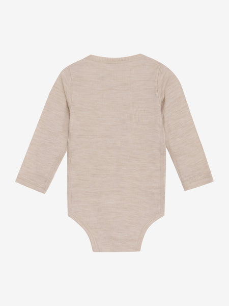 Langarmbody, Wolle, Blümchen-Print, CeLaVi