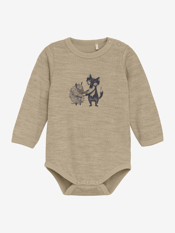 Langarmbody, Wolle/Bambus-Viskose, Fuchs/Schaf, CeLaVi