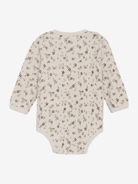 Langarmbody, Wolle/Bambus-Viskose, Blümchen - CeLaVi