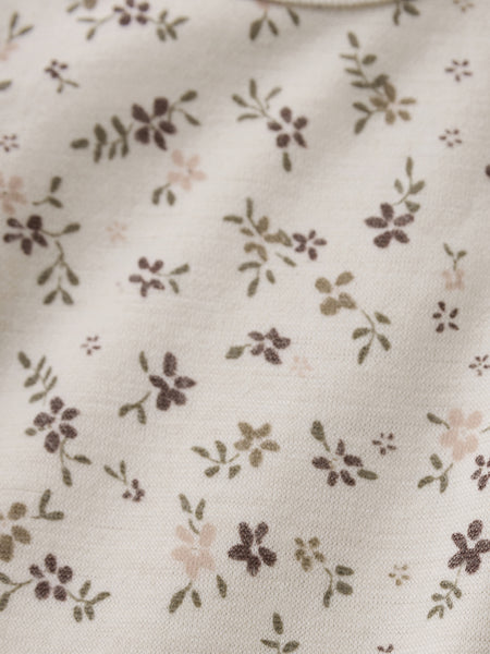 Langarmbody, Wolle/Bambus-Viskose, Blümchen - CeLaVi