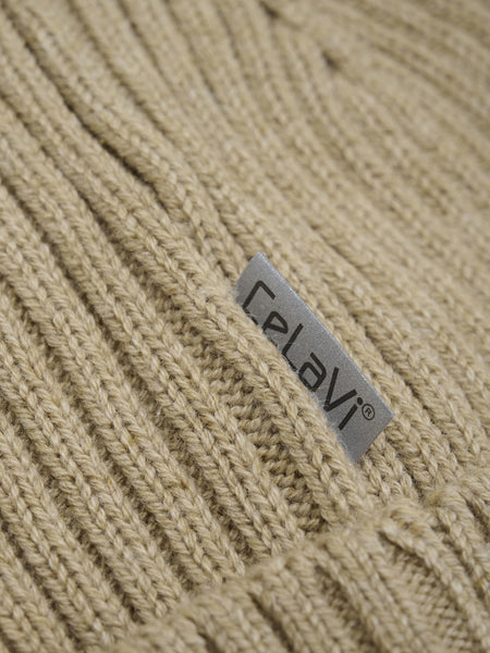 Strickmütze (Beanie), White Pepper (Beige)  - CeLaVi