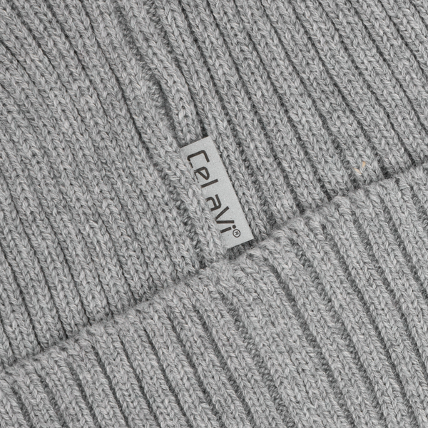 Strickmütze (Beanie), Wolle/Baumwolle, Quiet Shade Melange  - CeLaVi