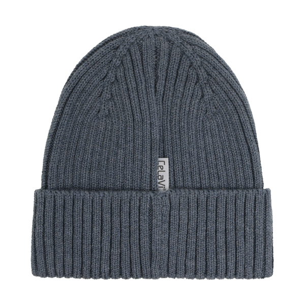 Strickmütze (Beanie), Wolle/Baumwolle, Stormy Weather Melange  - CeLaVi