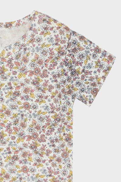 Kurzarm-Shirt (T-Shirt) "Asu" mit Blümchen-Print, Bambus - Hust&Claire