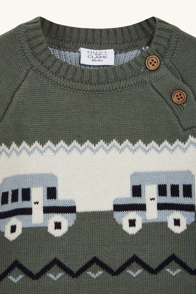 Pullover (Jumper) "Palle" mit Bus-Motiv - Hust&Claire