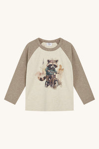 Langarmshirt/Longsleeve Archie mit Waschbär-Print - Hust&Claire