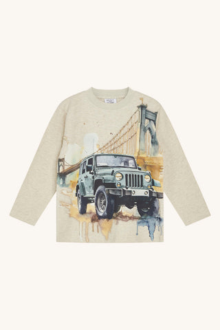 Langarmshirt/Longsleeve Anton mit Auto-Print - Hust&Claire