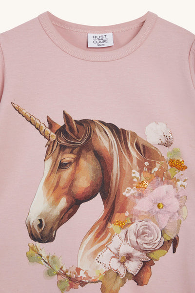 Langarmshirt/Longsleeve Anie, Einhorn-Print - Hust&Claire