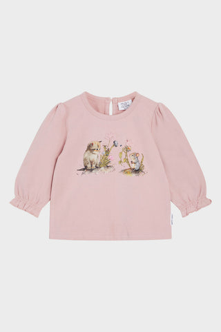 Langarmshirt/Longsleeve Ajsa, Katzen-Print - Hust&Claire