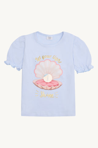 Kurzarmshirt/T-Shirt Alma, Muschel-Print - Hust&Claire