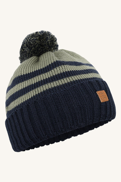 Strickmütze "Falke", Wolle, Marine/Grün - Hust&Claire