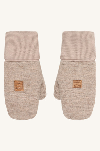 Handschuhe (Fäustlinge) "Felix", Wollwalk, Biscuit - Hust&Claire