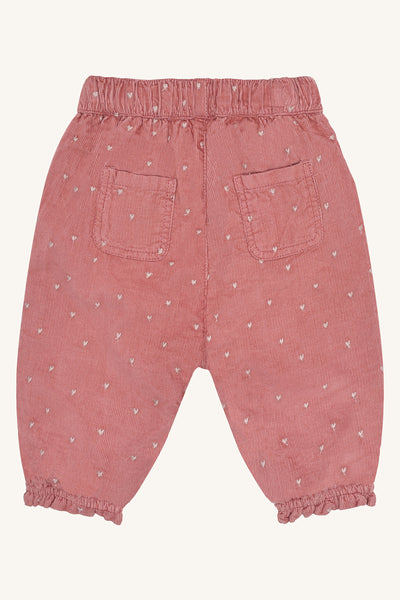 Cordhose "Trine Little Heart", dunkles Altrosa (Dry Rose) - Hust&Claire