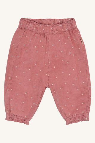 Cordhose "Trine Little Heart", dunkles Altrosa (Dry Rose) - Hust&Claire