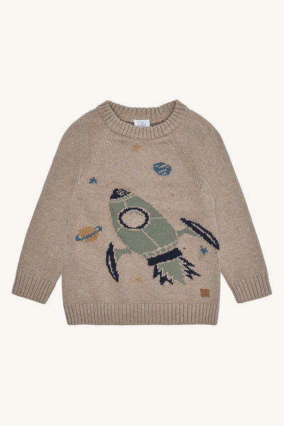 Pullover (Jumper) "Pelle Knit Rocket", Rakete/Weltall - Hust&Claire